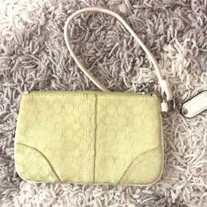 Green Coach wristlet